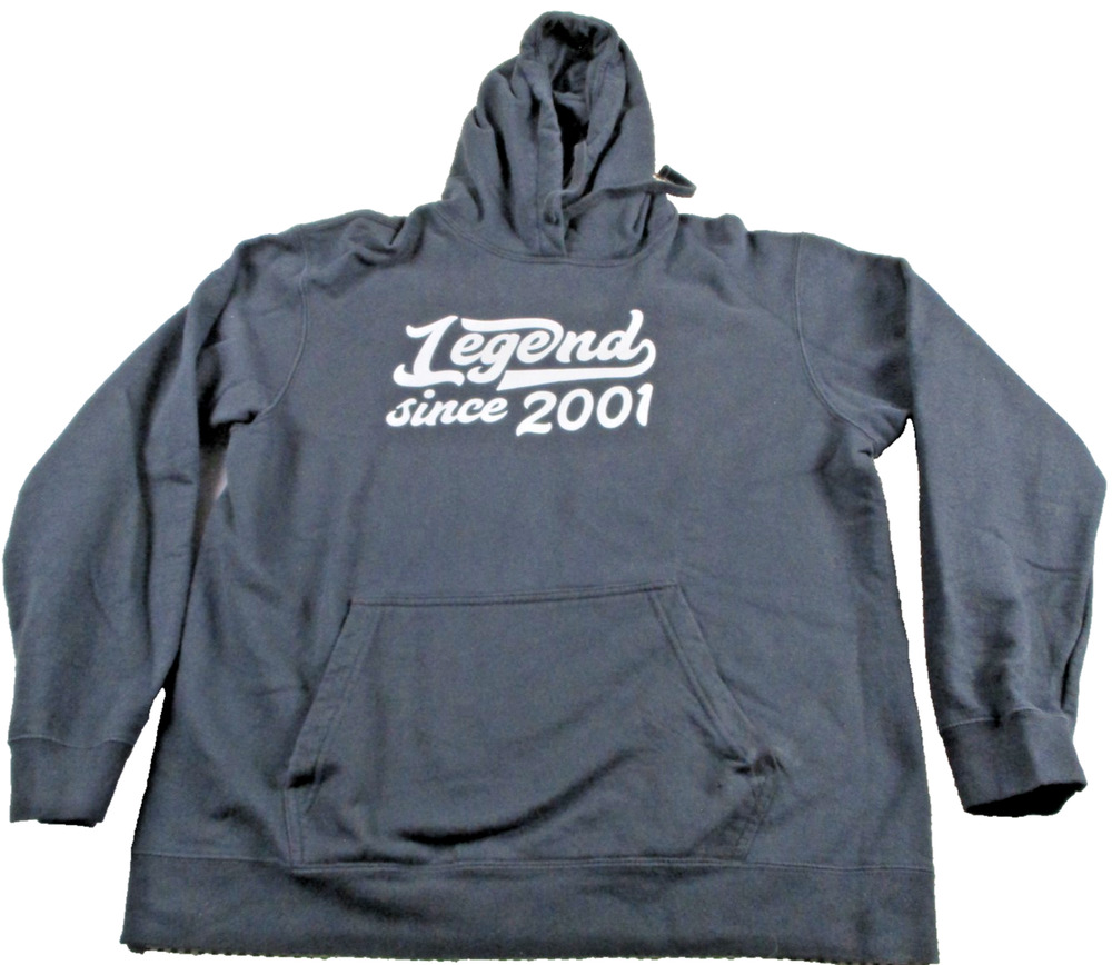 Port & Company Hoodie Mens Large Black Pullover Sweatshirt Legend Since 2001
